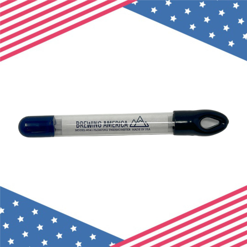 [Australia - AusPower] - Brewing America Glass Floating Thermometer Homebrew Beer Winemaking 0-122F USA-Made 