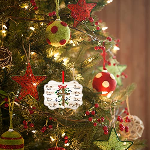WaaHome Christian Christmas Ornaments Gifts for Women Men - God Say Bible Verse and Prayers Religious Cross Christmas Ornaments Gifts for Christian Family and Friends Teens 11- Religious-1