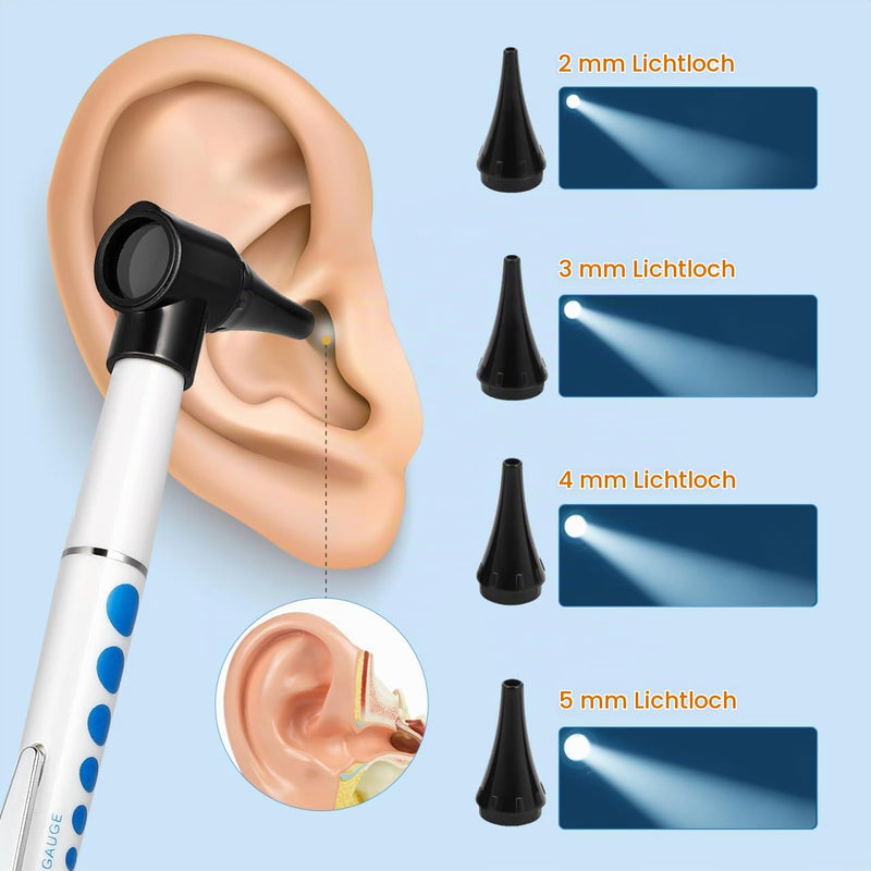 Healifty LED Ear Diagnostic Otoscope Ear Care Magnifier Penlight Torch Ear Care Set without Battery