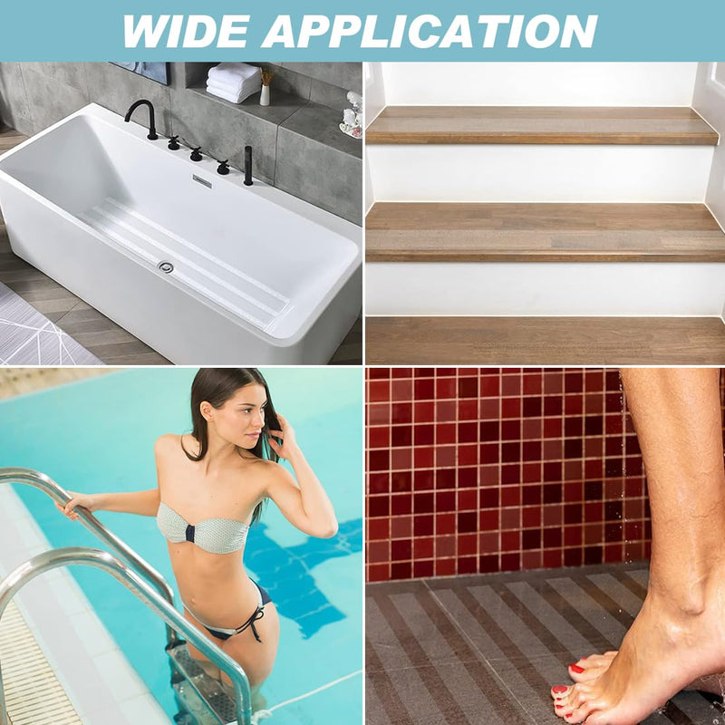 Anti-Slip Transparent Tape Anti Slip Stair Strips Waterproof Grip Tape for Stairs Non-Slip Traction Grip Tape for Wood Stairs, Bathtubs, Pool and Boats(2inch x30feet)