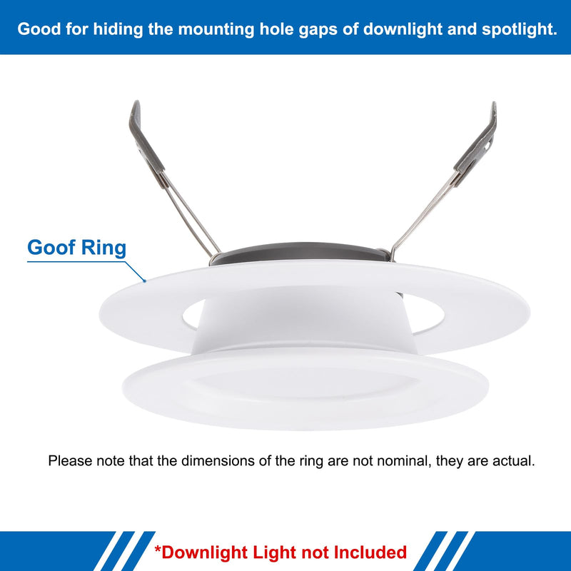 PATIKIL Goof Rings for 6-8" Inch Recessed Can Lighting Down Light, 8 Pcs Metal Goof Trim Rings Cover, Outer Diameter 8.62-inch, Inner Diameter 6.25-inch, Matte Finish White，Flush Mount 8.62" OD x 6.25" ID
