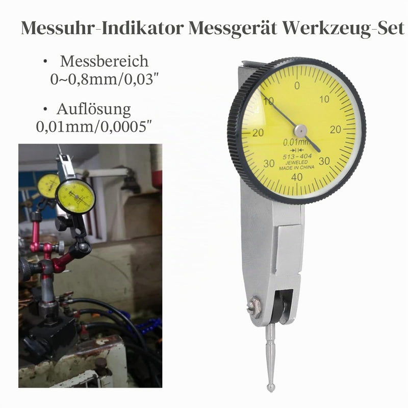 Mechanical Dial Indicator, 0-0.8mm Precision Dial Indicator, 0.01mm Accuracy Precision Lever, Shockproof Dial Indicator, Industrial Dial Indicator