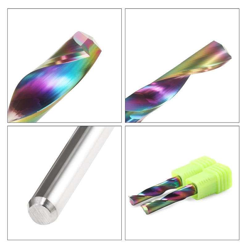 Set of 2 Aluminum Cutters 8 mm Shank Solid Carbide Milling Cutter End Milling Cutter Aluminum 32 mm Cutting Length Single Cutter with DLC Coating CNC Milling Cutter Wood for Aluminum Acrylic Brass 8x8x32mm