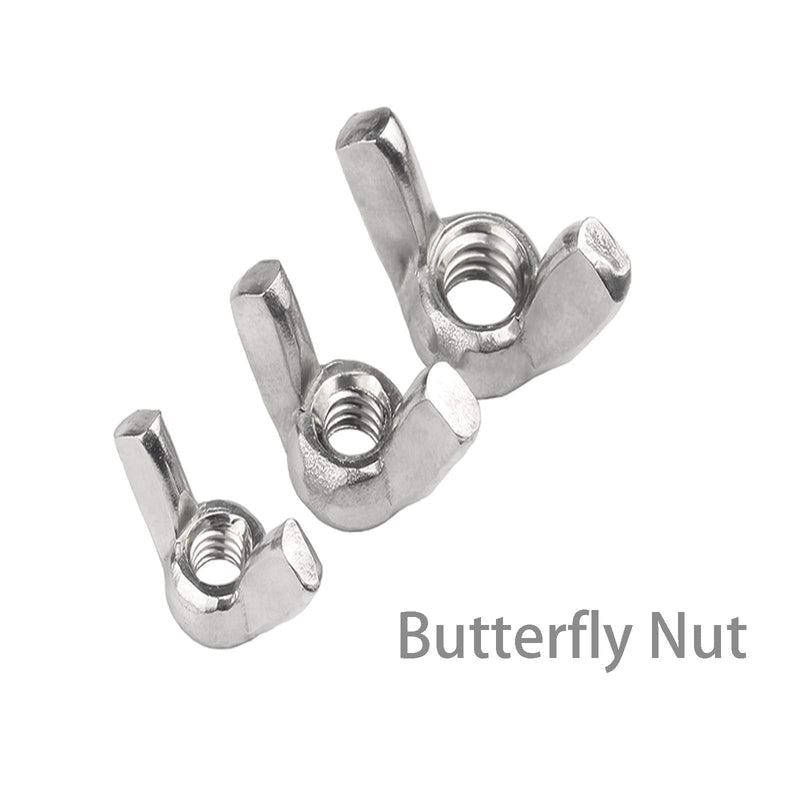 [Australia - AusPower] - 20 Pack Wing Nut Machine Screw Bolt Set M5x45mm 304 Stainless Butterfly Nut Machine Screws(M5X45 Bolt and Wing nut) M5*45mm 