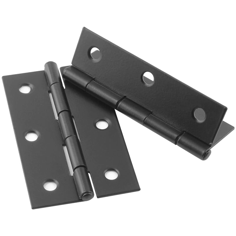 [Australia - AusPower] - 12 Pack 2.5 Inch Door Hinge Cabinet Hinge,Black Butt Hinges Ball Bearing hinges Window Hinges Outdoor Hinges with Mounting Screws Black 