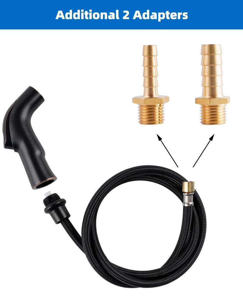 Universal Kitchen Sink Sprayer Head/Braided Hose/Holder, Oil Rubbed Bronze | Faucet Attachment Compatible with Moen Faucet Spray Replacement, Kitchen Sink Side Sprayers Sprayer Head/Hose/Holder Set