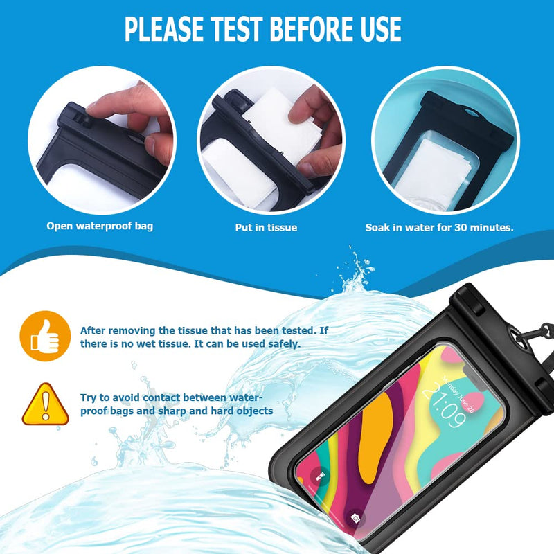 [Australia - AusPower] - 6 pcs Waterproof Phone Pouch Universal Phone Waterproof Case Compatible for iPhone 11 13 12 Max Pro XS Samsung Galaxy s22 s10 Up to 6.9", IPX8 Plastic Cell Phone Dry Bags multi color 1 