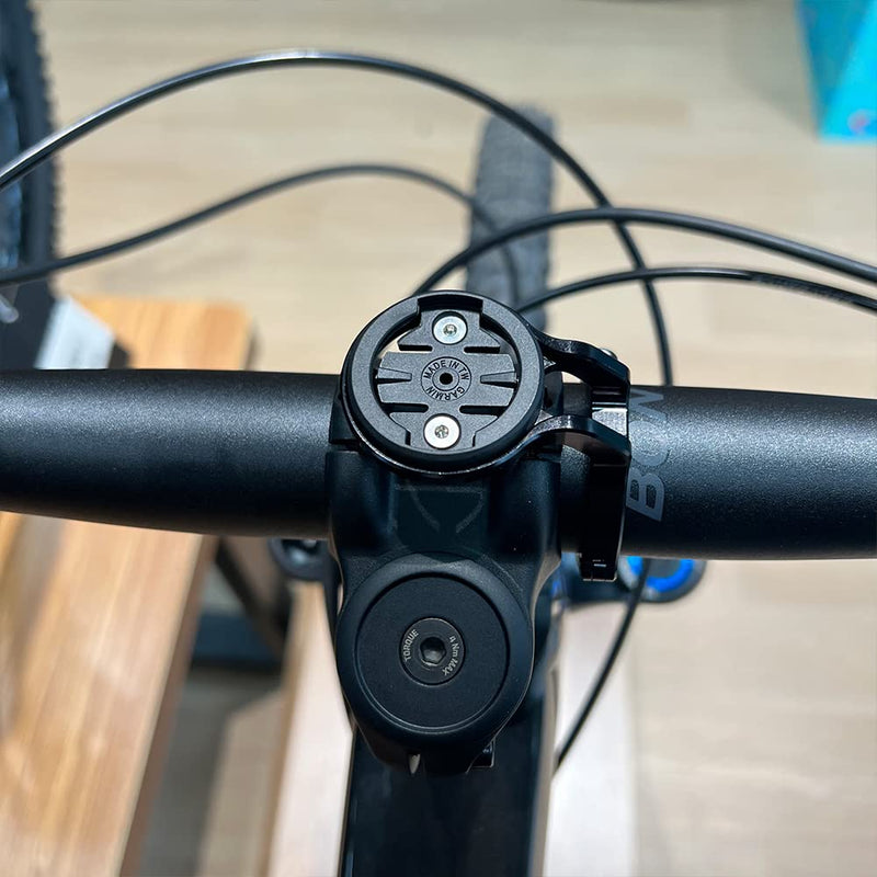 [Australia - AusPower] - Mountain Bike Mount for Garmin Edge Wahoo Elemnt Bryton Rider Stages Dash Hammerhead Karoo, Bike Stem Mount for Handlebar 35mm(Black) 