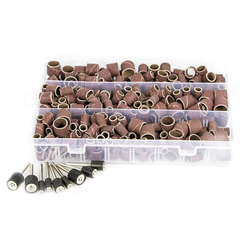 338-Piece Sanding Sleeve Set with, 80 120 320 Grit Sanding Drum Set with 1/2 3/8 1/4 Inch Sanding Mandrels for Dremel Accessory Tools