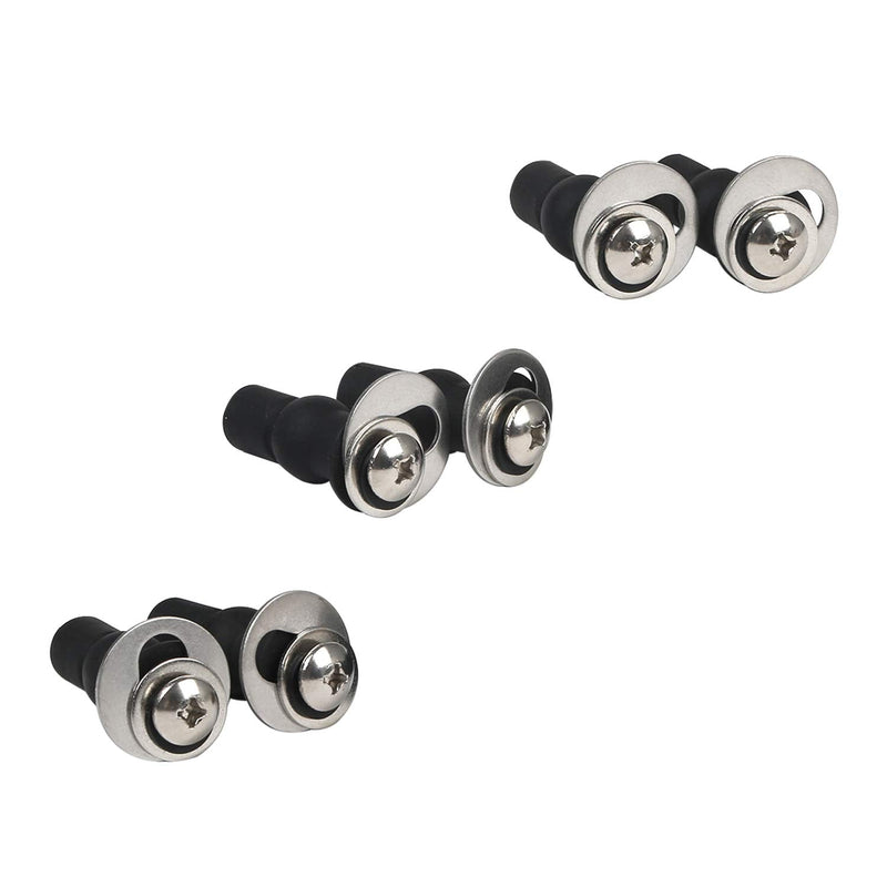 Hibbent 6 Pack Universal Toilet Seat Hinges Screw, Blind Hole fixings Expanding Rubber Top Fix Nuts Screws for Top Mounting Toilet Seat Hinges-3 Pairs (with One Expandable Ball)