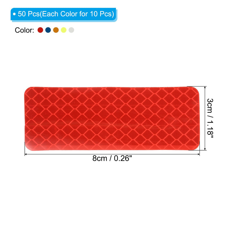 20Pcs Safety Reflective Stickers Outdoor Waterproof Reflector Stickers Orange Red Blue Adhesive Reflective Tape Night Visibility Warning Stickers for Vehicle Motorcycle Bike Mailbox, Safety Signs