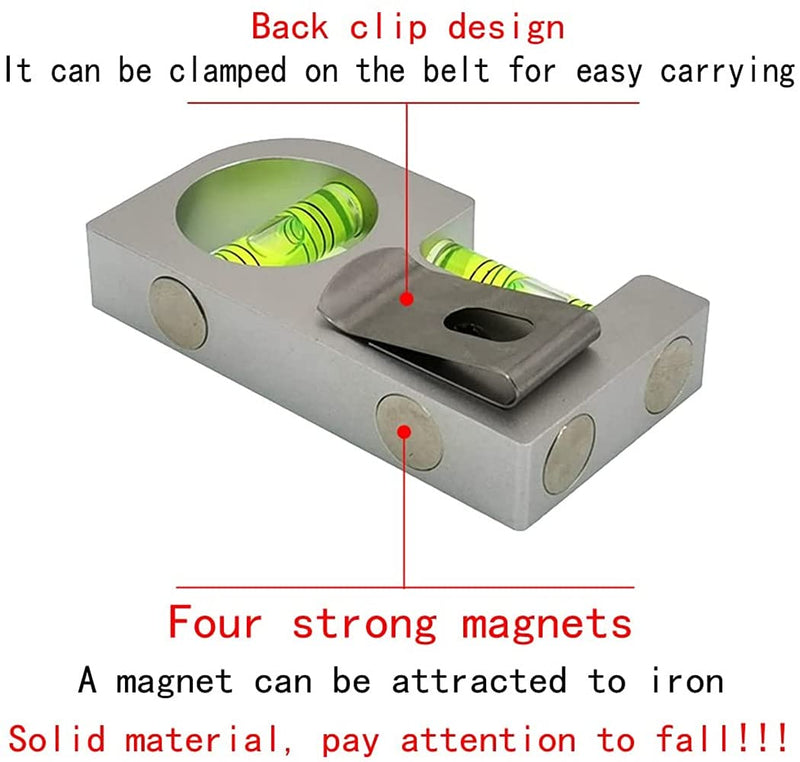 [Australia - AusPower] - with magnetic Solid aluminum alloy Mini level ruler portable mini level bubble meter (85X45x15mm) 