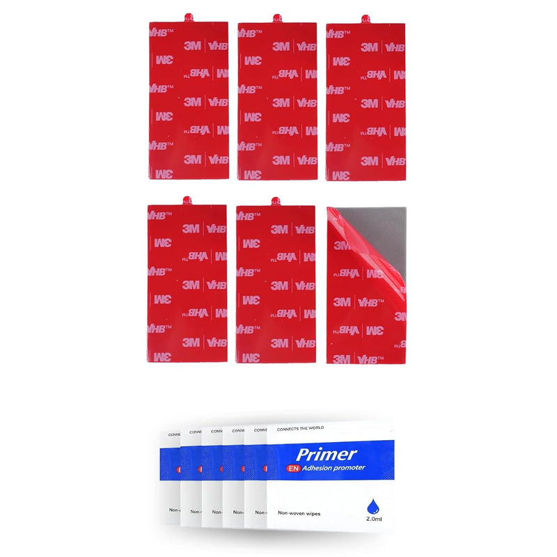 6 Pack Double Sided Adhesive Pads Dash Cam Mount Replacement 1.42" × 2.83" Rectangle, Made with 3M GPH-160 Adhesive Heavy Duty Heat Resistant Pads for Windshield Dashboard, Promoter Wipes Included 1.42" x 2.83" Rectangle