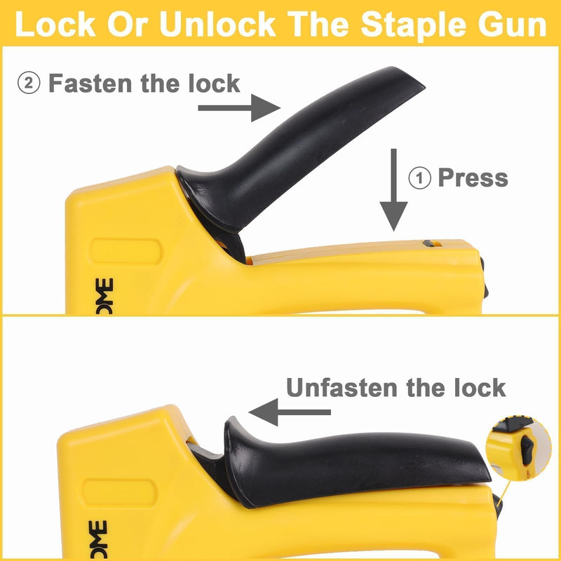 [Australia - AusPower] - YEAHOME Light Duty Staple Gun, Upholstery Staple Gun with 1000PCS JT 21 Staples of 5/16 inch, Stapler Gun for Wood, Classroom, Crafts, DIY, Decoration 