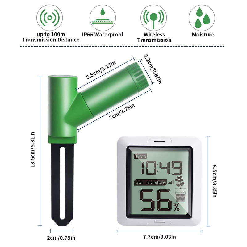 [Australia - AusPower] - ECOWITT WH0291 Soil Moisture Tester Plant Soil Moisture Sensor Meter with Digital LCD Display WH0291B 