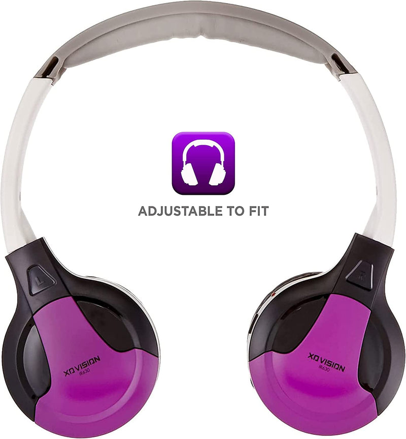 [Australia - AusPower] - IR630PR Universal IR Wireless Foldable Headphones - Purple Wireless Bluetooth-Enabled Lightweight Portable for iPhone, Car, Kids Wireless Headphones for Universal Car Entertainment System 