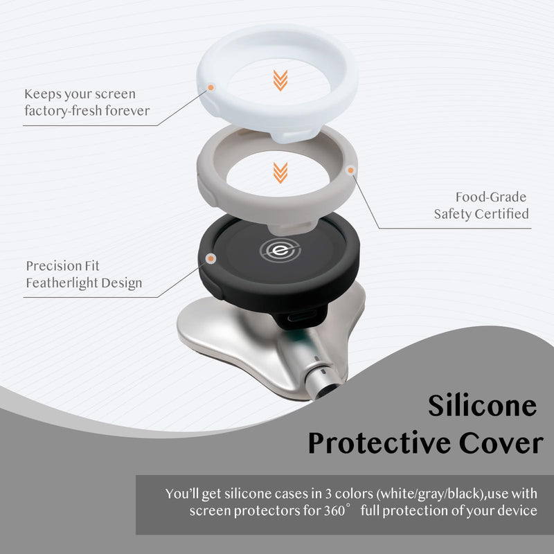 [Australia - AusPower] - All-in-One Protection Kit for Eko CORE 500 Digital Stethoscope, 3 EPU Flexible Film, 3 Silicone Protective Cover, 6 Rubber Ear Tips, Round Protection for Daily Use, Compatible with Eko Stethoscope 