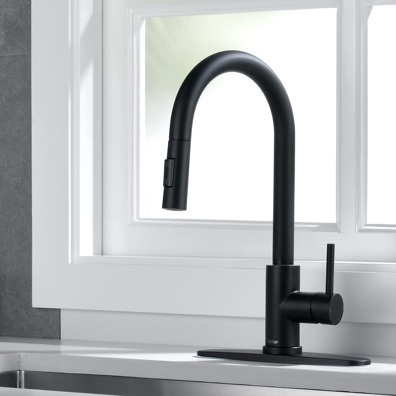 [Australia - AusPower] - XoeLLe Shower Head Kitchen Tap, Shower Head, Tap Attachment Kitchen, Tap Extension, Kitchen 2 Modes Pull Out Kitchen Taps, Sink Mixer Tap for (Style B-Black) Style B Black 