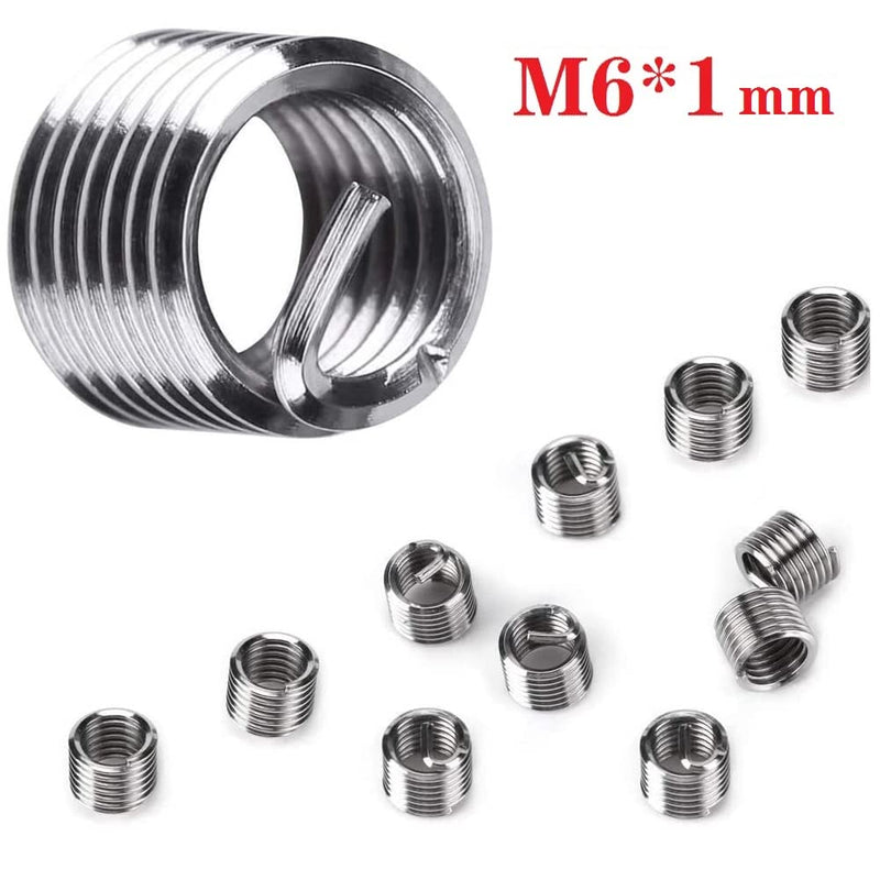 [Australia - AusPower] - fixinus 30 Piece M6 x 1.0mm Thread Repair Insert Kit, Stainless Steel Thread Repair Kit Helicoil Coil Compatible Hand Tool Set for Auto Repair 