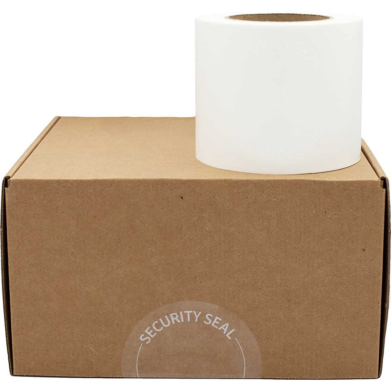 4" Clear Security Seal (Security Seal Printed in White on Label), 500 Total per Roll