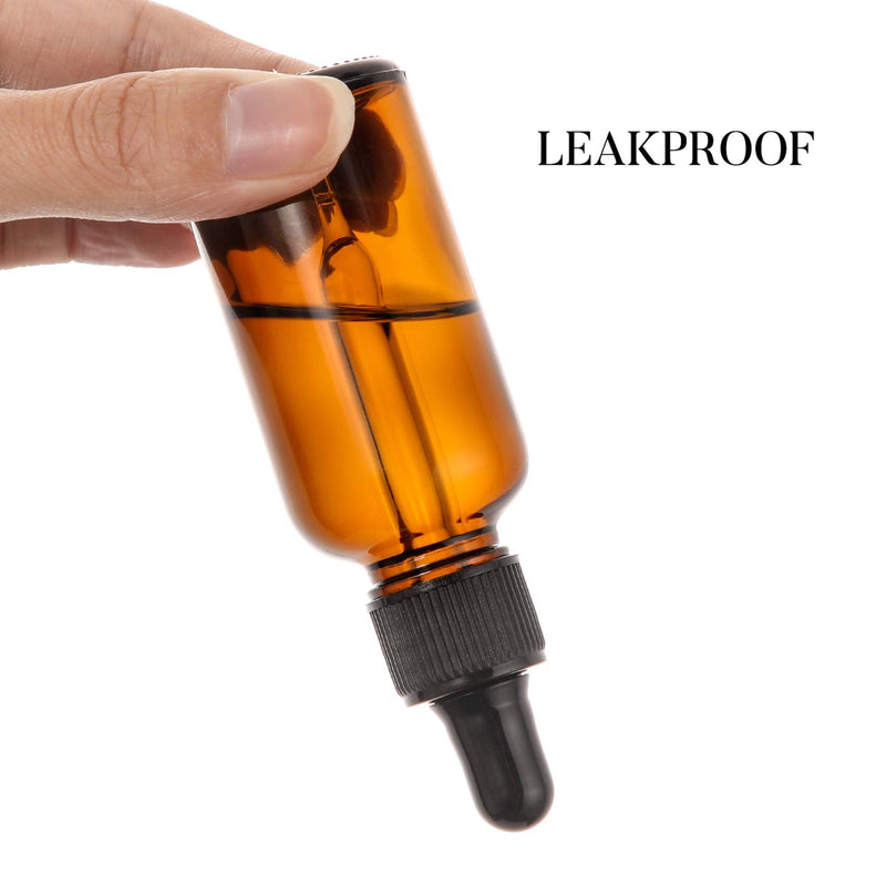 [Australia - AusPower] - AOZITA 4 Pack, 2 oz Dropper Bottles with 1 Funnel & 4 Labels - 60ml Thick Dark Amber Glass Tincture Bottles with Eye Droppers - Leakproof Essential Oils Bottles Blank Dropper 