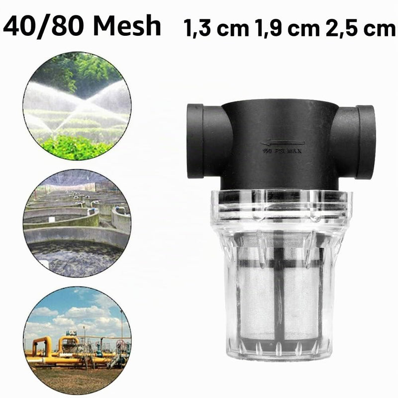 ZYWUOY Pipeline Filter, Strainer, Water Pump Filter with 40/80 Mesh Stainless Steel Strainer, Inline Mesh Strainer, Water Pump Filter for Garden Watering