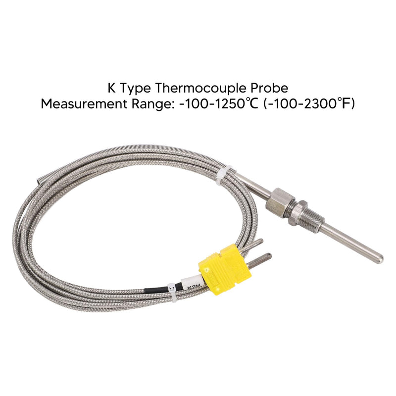 [Australia - AusPower] - K Type Thermocouple 1/8 NPT 80mm Probe for Industrial Temperature Measurement with -100 to 1250 ℃ Range 