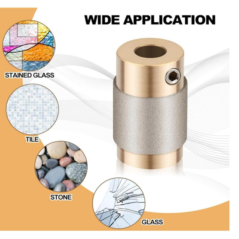 2 Pieces 3/4 Grinding Head Tools Glass Grinding Bits MCB 3/4 Inch Stained Glass Drill Art and Decoration