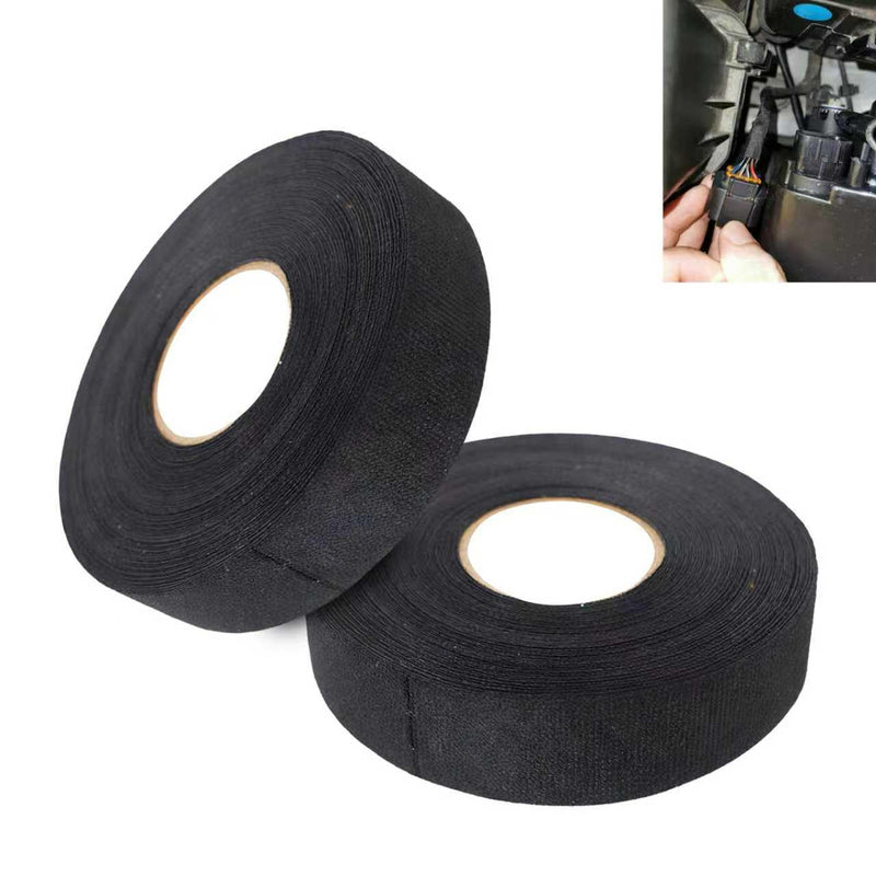 2 PCS 49ft Automotive Wire Harness Tape, No Residue Cloth Tape for Car Harness Wrapping, Waterproof Heavy Duty Electrical Insulation Tapes for Electricians, Motors, Trucks