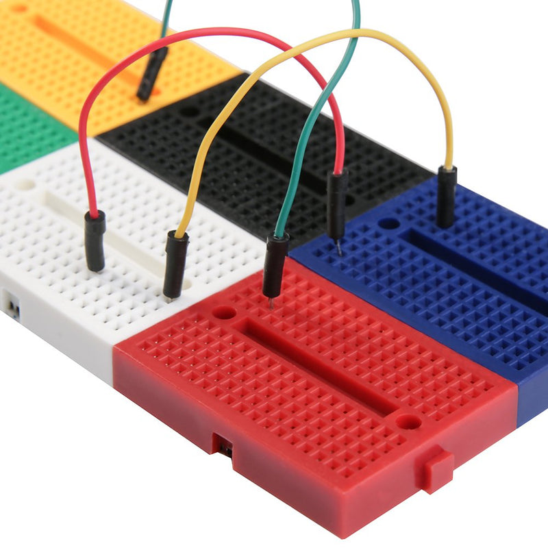 Elegoo Set of 6 170 Pin Breadboard Mini Breadboard Compatible with Arduino | 6 Pegboards (Red, Blue, Yellow, Green, White, Black), Self Adhesive, ABS Plastic for Prototyping & STEM Projects