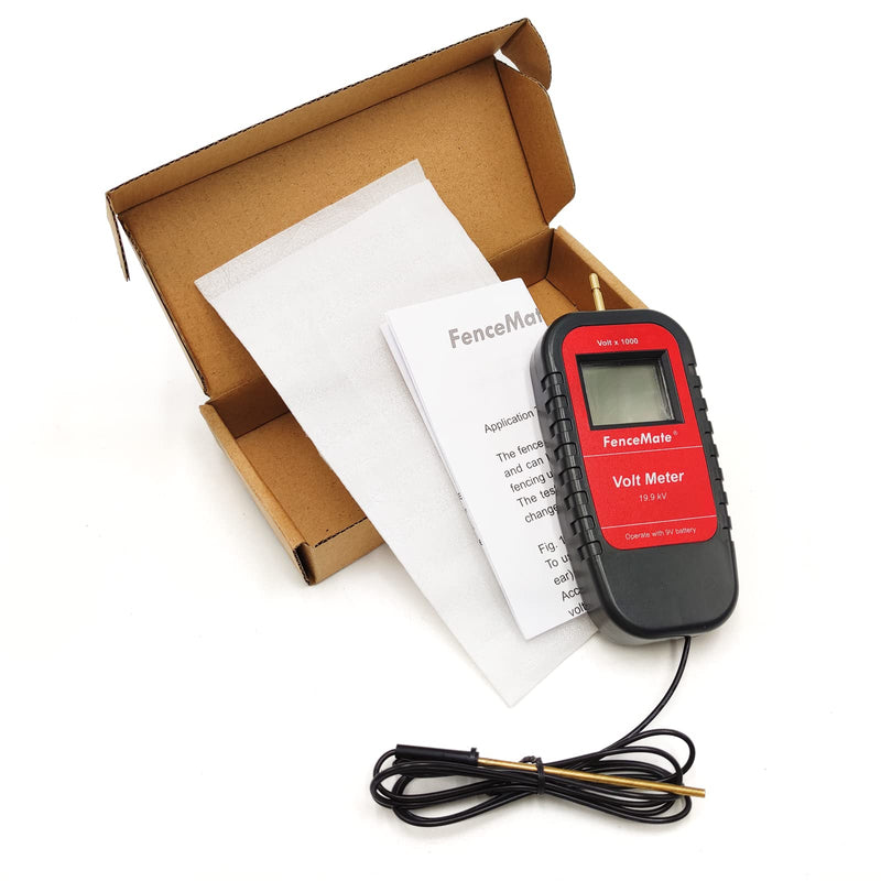[Australia - AusPower] - Digital Volt Meter for Electric Fence, Range up to 19,900 V (19.9 kV), Fence Voltage Tester with Large LCD Display, Automatic On/Off, Grounding & 9V Battery Included 