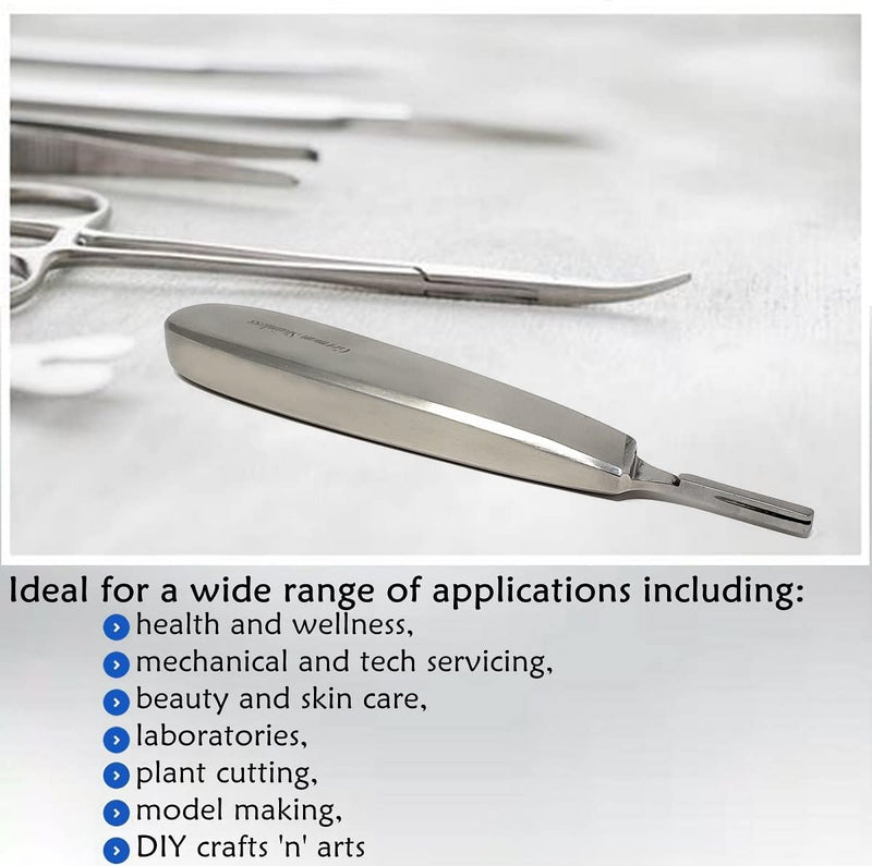 [Australia - AusPower] - Deluxe Scalpel Handle #8, Stainless Steel (Fits Size #60, 70 Scalpel Blades) 