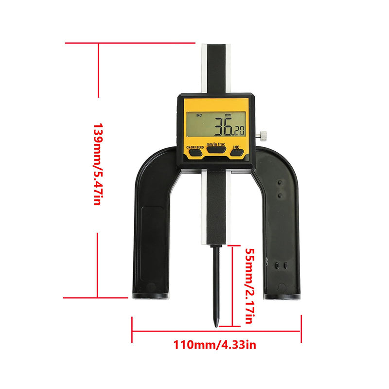 [Australia - AusPower] - Digital Height Gauge, 80mm Height Gauge Depth Gauge for Saw Table Thickness Gauge with Magnetic Feet for Woodworking Construction 
