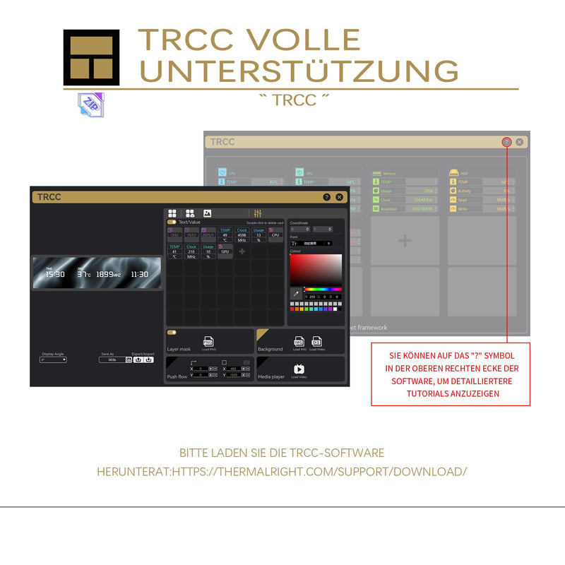 TR Thermalright Trofeo Vision 9.16 LCD Black IPS 9.16 Inch Display Screen 1920×480 Resolution - Can be Attached to Case or CPU Cooler, DIY Dynamic Images/Videos, Black