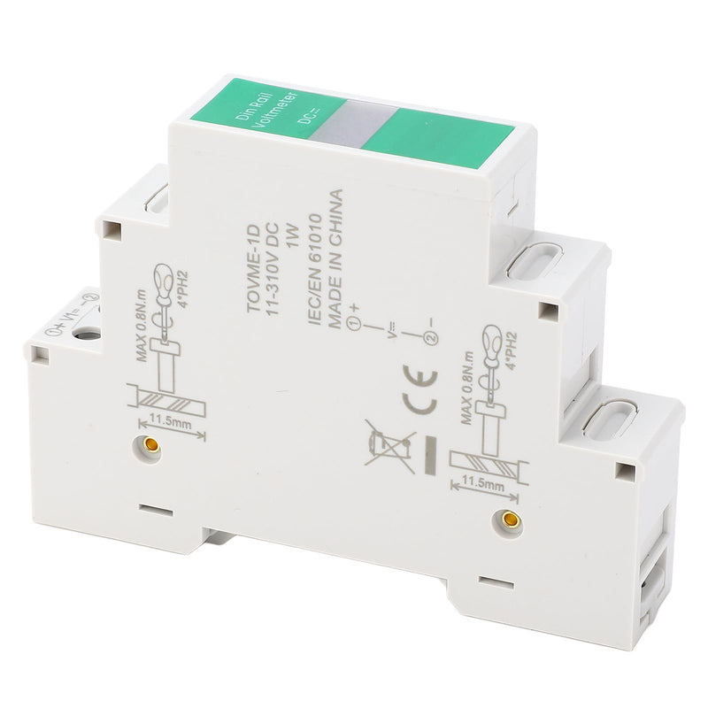 [Australia - AusPower] - DIN Rail Voltmeter, Digital Voltage Meter with LED Display, 11V to 310V DC Range, Switching Output, Isolated Modular Instrument, DIN Rail Mount 