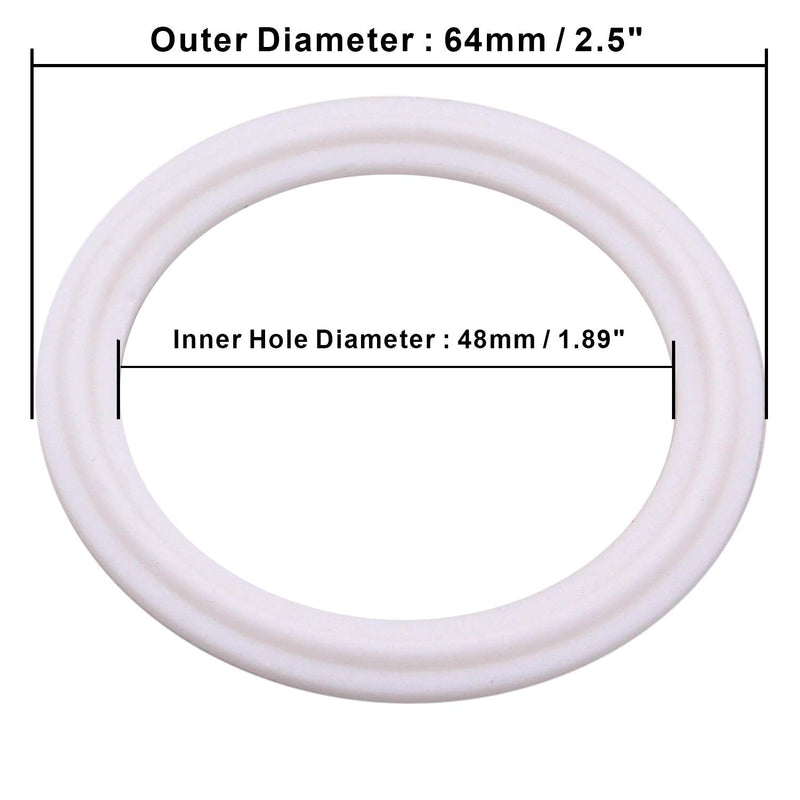 DERNORD Teflon (PTFE) Tri-Clamp Gasket O-ring - 2 Inch Style Fits OD 64MM Sanitary Pipe Weld Ferrule (Pack of 20) Pack of 20