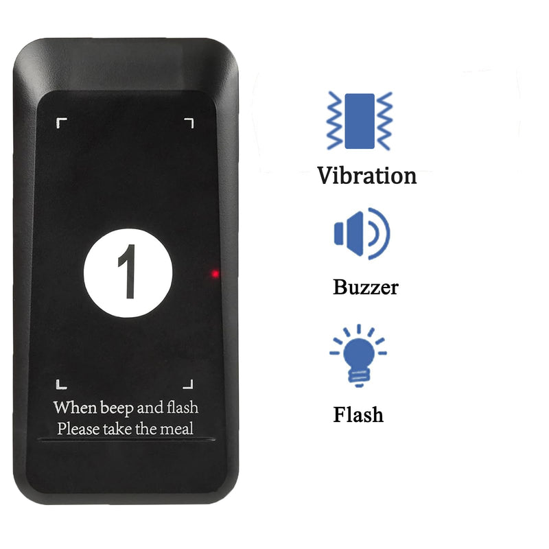 [Australia - AusPower] - Retekess TD157S Restaurant Pager System, Buzzers for Restaurant, 2 Call Modes, Outdoor 400M, 200 mAh Battery, for Food Trucks, Bars, Hospitals (1 Pager) 