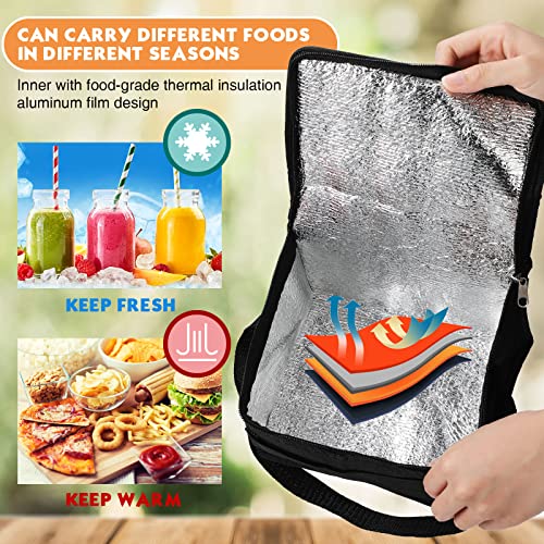 Nuogo 15 Pack Insulated Lunch Bags Bulk, Black, Basic Style