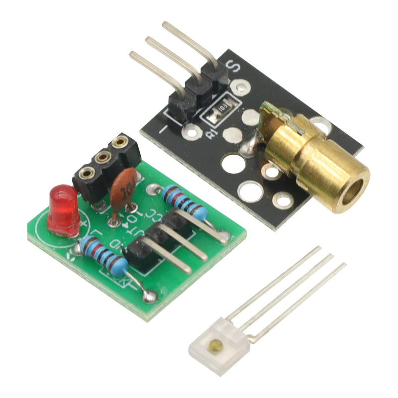[Australia - AusPower] - 2Pcs Laser Receiver Sensor Module + 2Pcs KY-008 Laser Module Transmitter for AVR Electrical Equipment Tools 