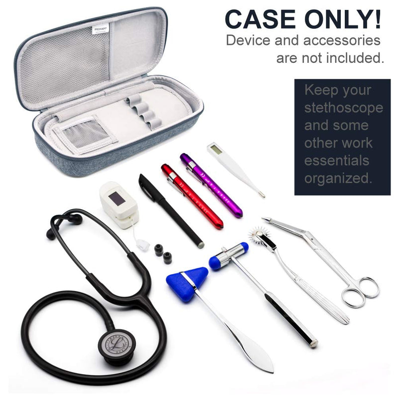 [Australia - AusPower] - Hard Stethoscope Case, Large Stethoscope Carrying Case with ID Slot, Compatible with 3M Littmann/ADC/Omron/MDF Stethoscope Includes Mesh Pocket for Nurse Accessories (Volcanic Grey) Volcanic Grey 