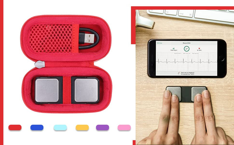 [Australia - AusPower] - Khanka Hard Case Replacement for AliveCor Kardia Mobile ECG/KardiaMobile 6L EKG (Red) Red 