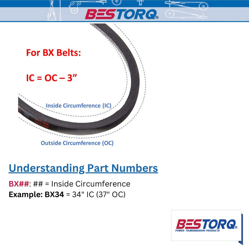 [Australia - AusPower] - BESTORQ BX81 Rubber V-Belt, Raw Edge/Cogged, Black, 84" Length x 0.66" Width x 0.43" Height Pack of 1 