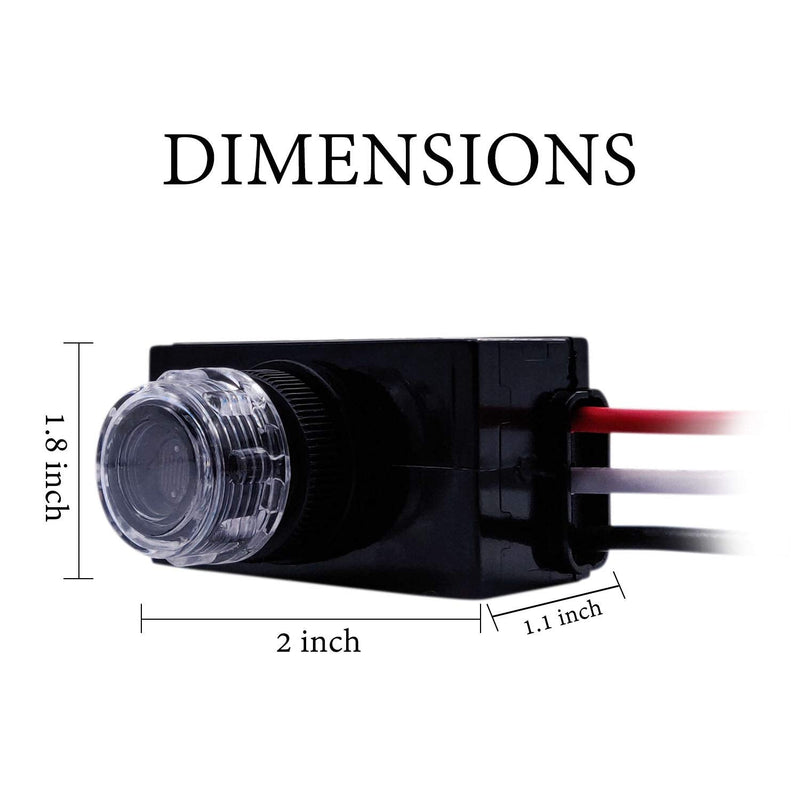 [Australia - AusPower] - Dusk to Dawn Sensor Photoelectric Switch Wire-in photocell Sensor Post Eye Light Control IP65 Waterproof Photocell for Outdoor Lights 