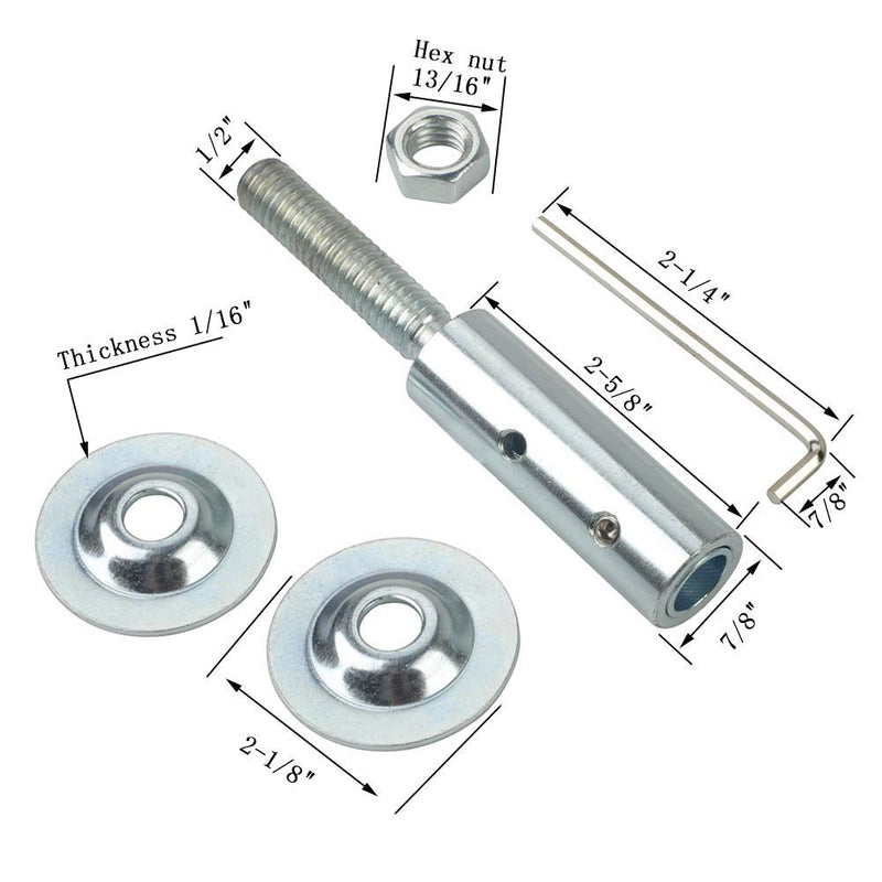 Shaft Arbor Extension 1/2" and 5/8"/ Motor Arbor Threaded Shaft Adapter Longer Version for Buffing Grinding Wheels/For Bench Grinder - Right 1 Pack 1/2" and 5/8"/-Longer Version