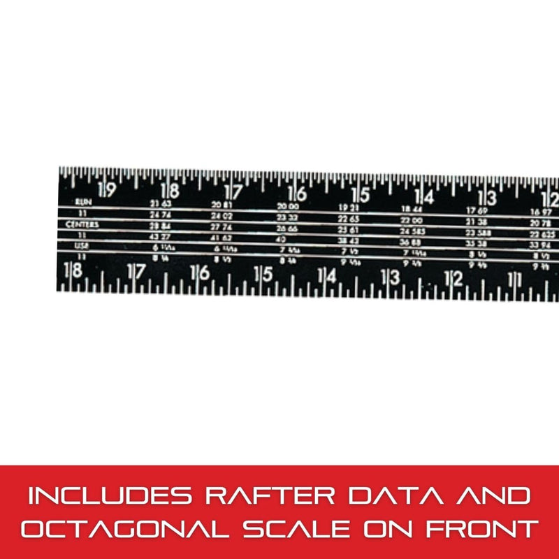 Starrett Standard L-Shaped Tempered Steel Rafter Square with Solid One Piece Construction - Ideal for Professionals and Home Improvement - 24" Length, 1-1/2" Width - RS-24