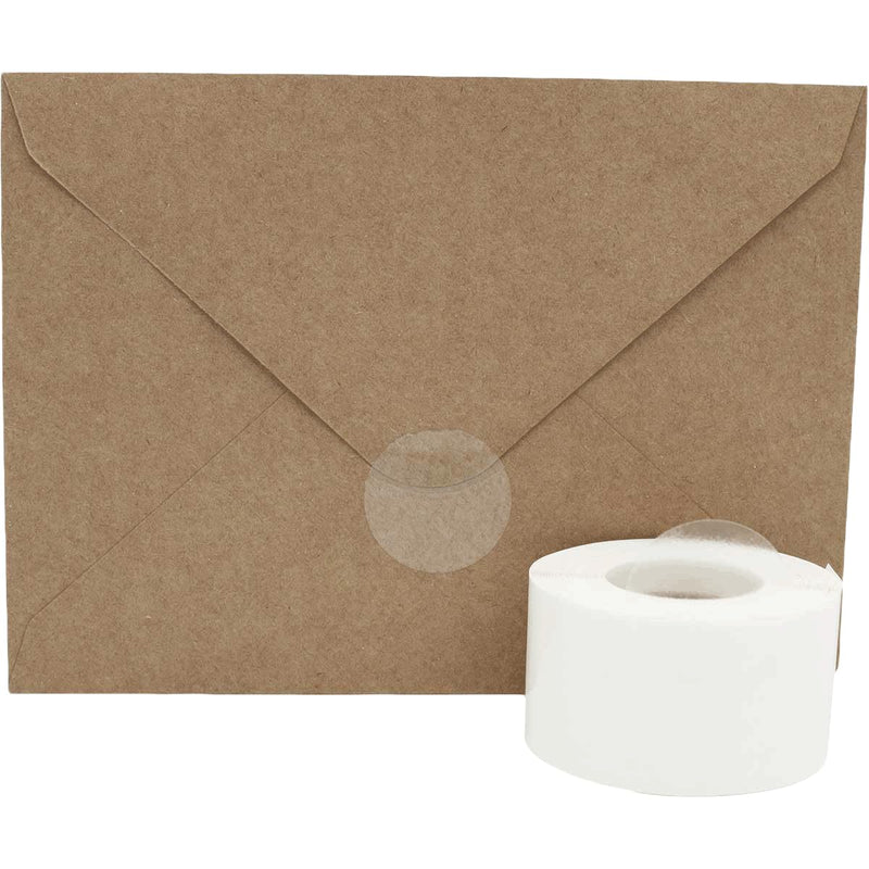 Ultra Clear Retail Wafer Seals for Mailing Packaging 1.25 Inch Round Circle Dots 500 Adhesive Stickers