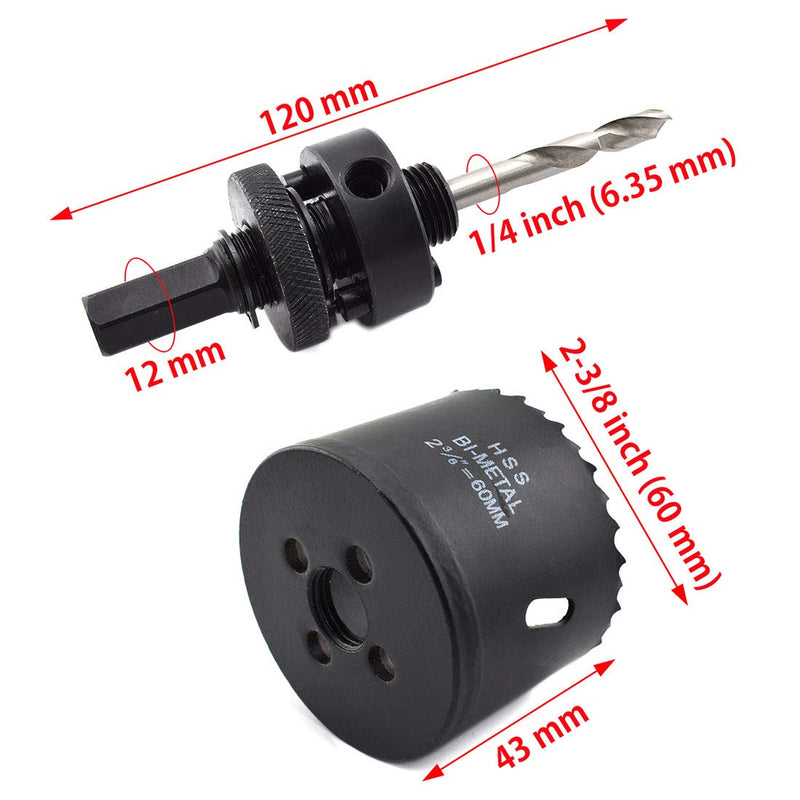 2-3/8 Inch Desk Grommet and Hole Saw Kit, OZXNO 5-Pack 60mm Flexible Desk Wire Cord Hole Cover with Matching Holesaw Drill Bits for Cable Organizer Wiring Management and Protection 2-3/8 inch (60mm)