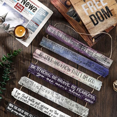 Yookeer 7 Tier Christian Wall Art Bible Verses Purple English Style