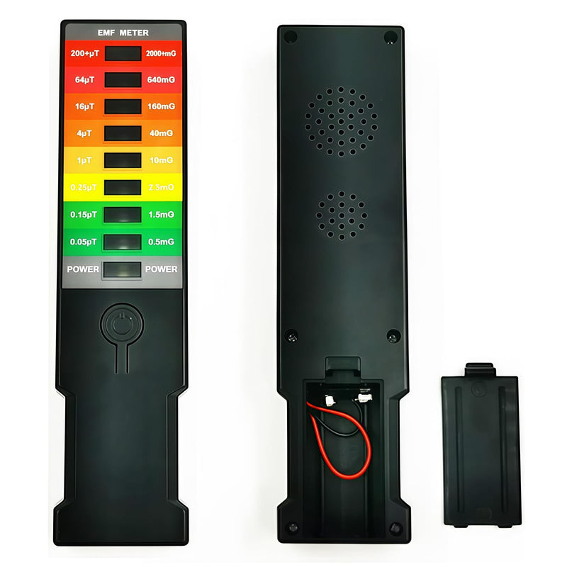 [Australia - AusPower] - Handheld EMF Detector with LED Light Scale, Electromagnetic Field Strength Meter for Paranormal Exploration, Ghost Hunting, and Environmental Testing 
