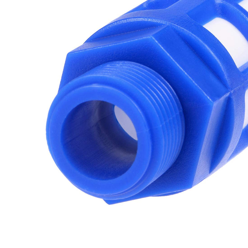[Australia - AusPower] - uxcell Plastic Pneumatic Muffler Exhaust Air Line Silencer 1/2 PT Blue, 4pcs 